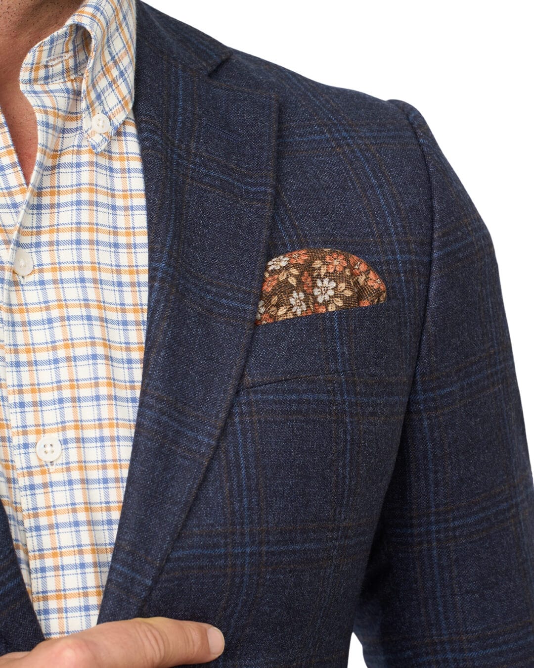 Gagliardi Jackets Gagliardi Blue Check Sharkskin Reda Jacket