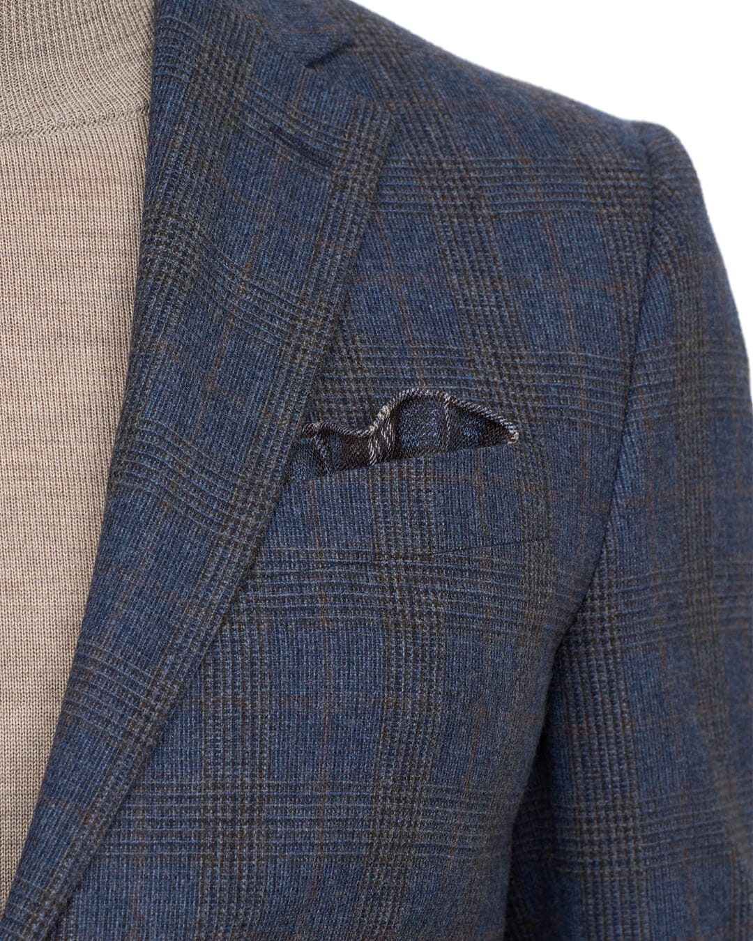 Gagliardi Jackets Gagliardi Blue Check Wool Blend Jacket