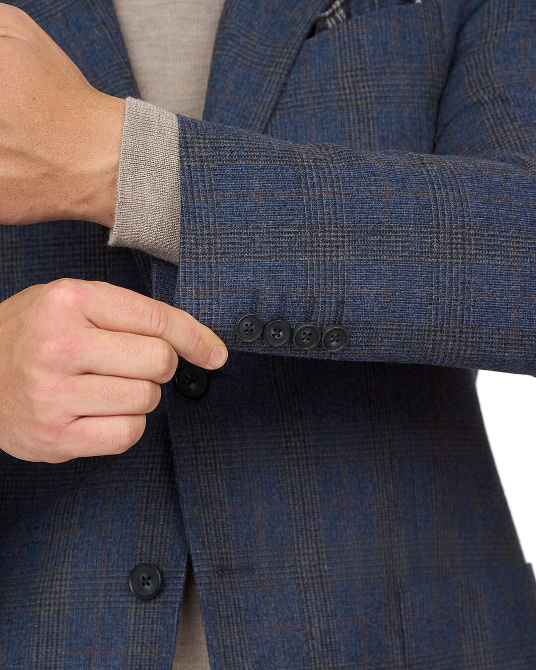 Gagliardi Jackets Gagliardi Blue Check Wool Blend Jacket