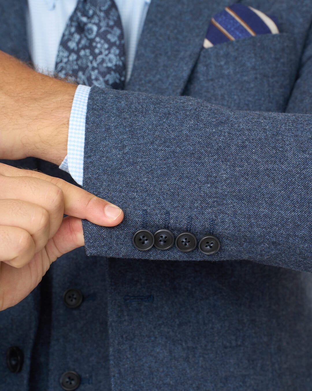 Gagliardi Jackets Gagliardi Blue Donegal Wool Blend Jacket