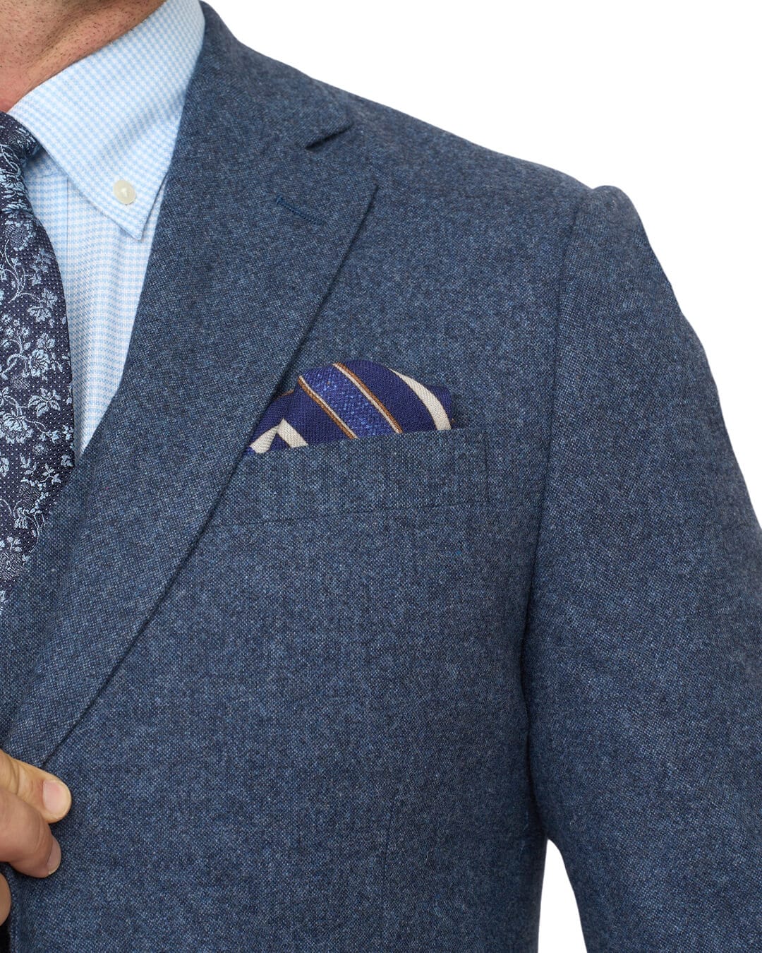 Gagliardi Jackets Gagliardi Blue Donegal Wool Blend Jacket