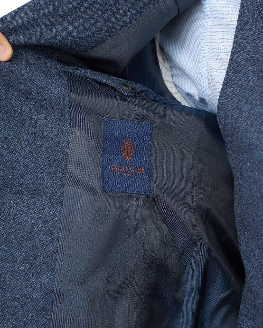 Gagliardi Jackets Gagliardi Blue Donegal Wool Blend Jacket