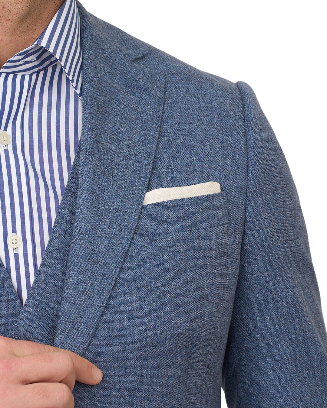 Gagliardi Jackets Gagliardi Blue Jacket Basketweave Cotton Blend
