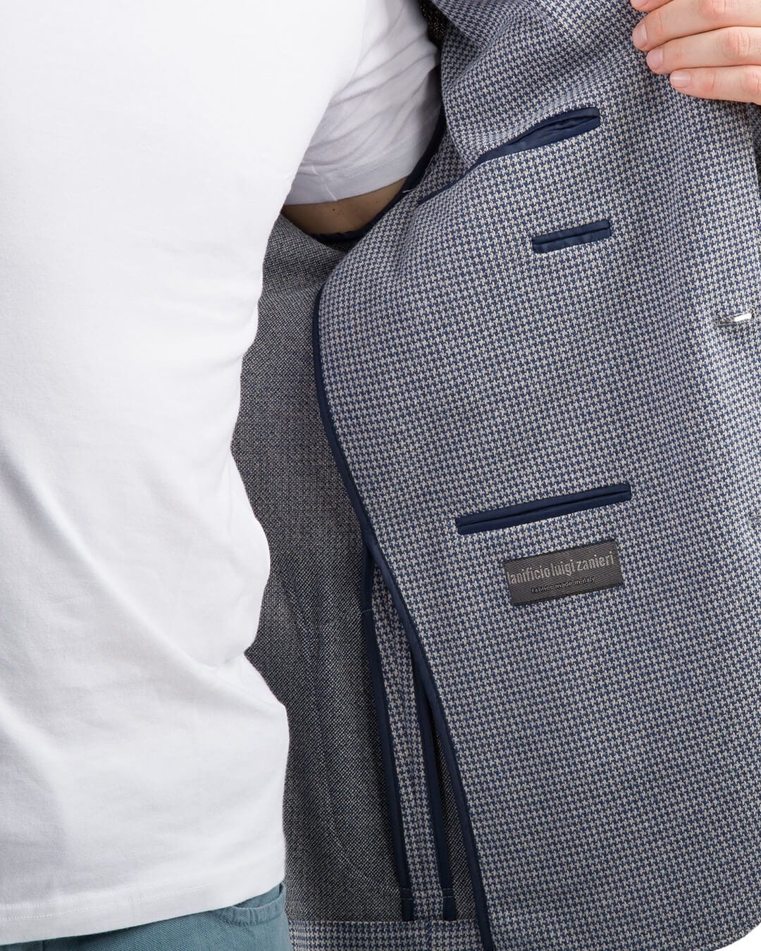 Gagliardi Jackets Gagliardi Blue Puppytooth Jersey Jacket