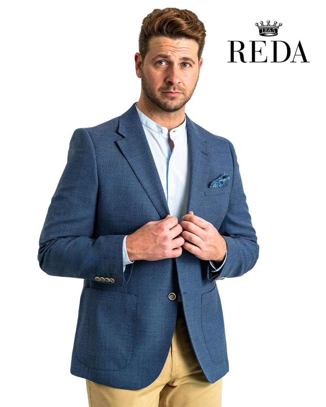 Gagliardi Jackets Gagliardi Blue Reda Super 110s Basketweave Jacket
