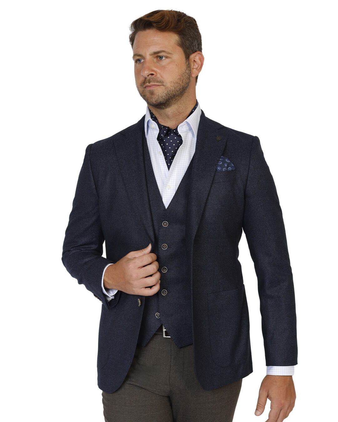 Gagliardi Jackets Gagliardi Blue Vitale Barberis Canonico Mouline Flannel Jacket