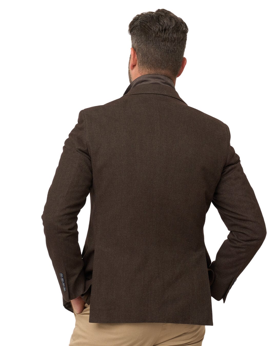 Gagliardi Jackets Gagliardi Brown Barleycorn Cotton Stretch Jacket With Detachable Zip Front Liner