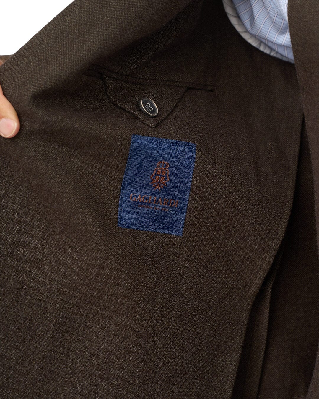 Gagliardi Jackets Gagliardi Brown Barleycorn Weave Stretch Cotton Jacket