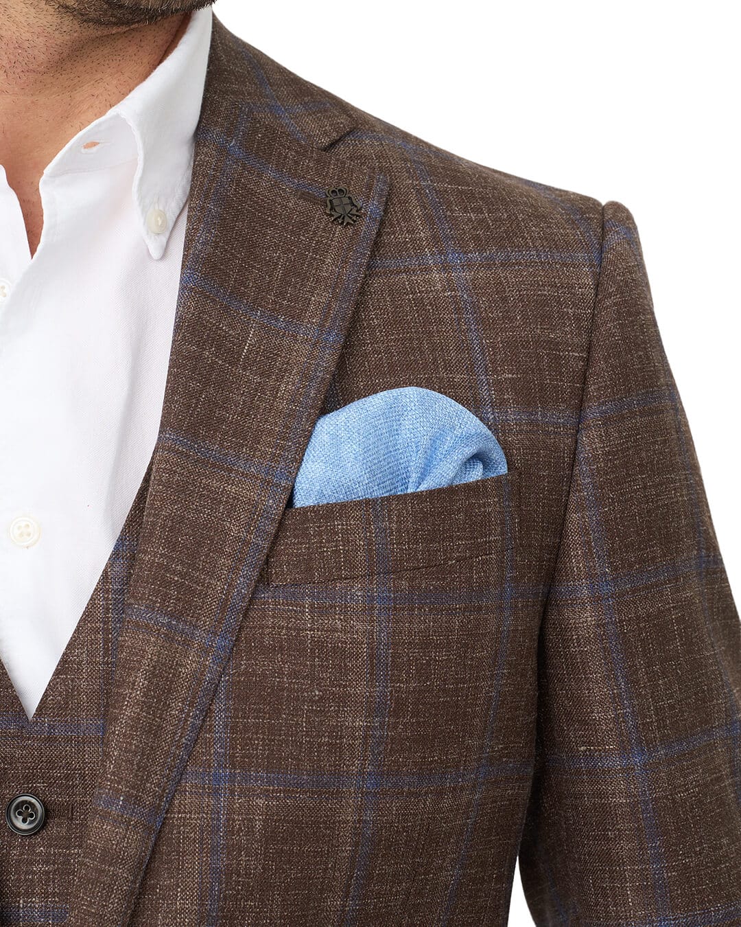 Gagliardi Jackets Gagliardi Brown Jacket Check Wool Linen Silk Blend