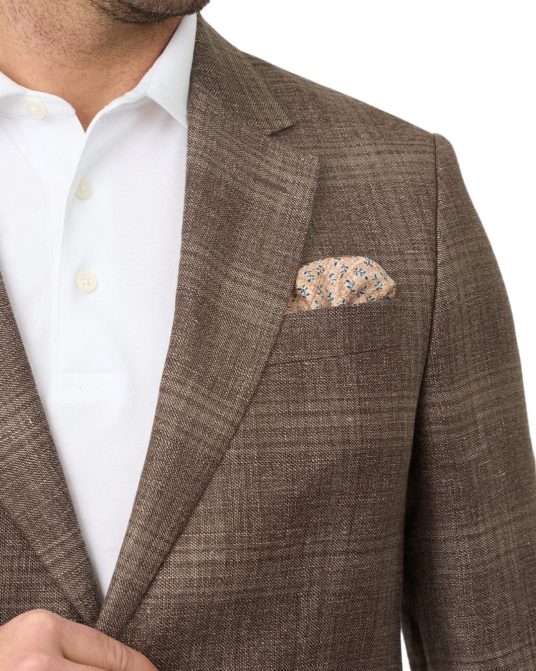 Gagliardi Jackets Gagliardi Brown Jacket Reda Linen Wool Check Super 110S