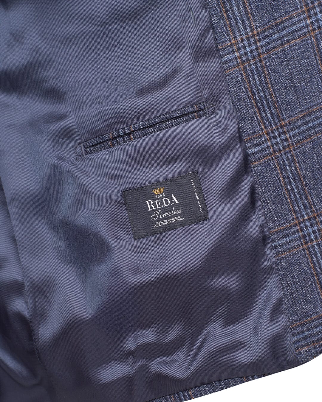Gagliardi Jackets Gagliardi Denim Blue Check Sharkskin Reda Jacket