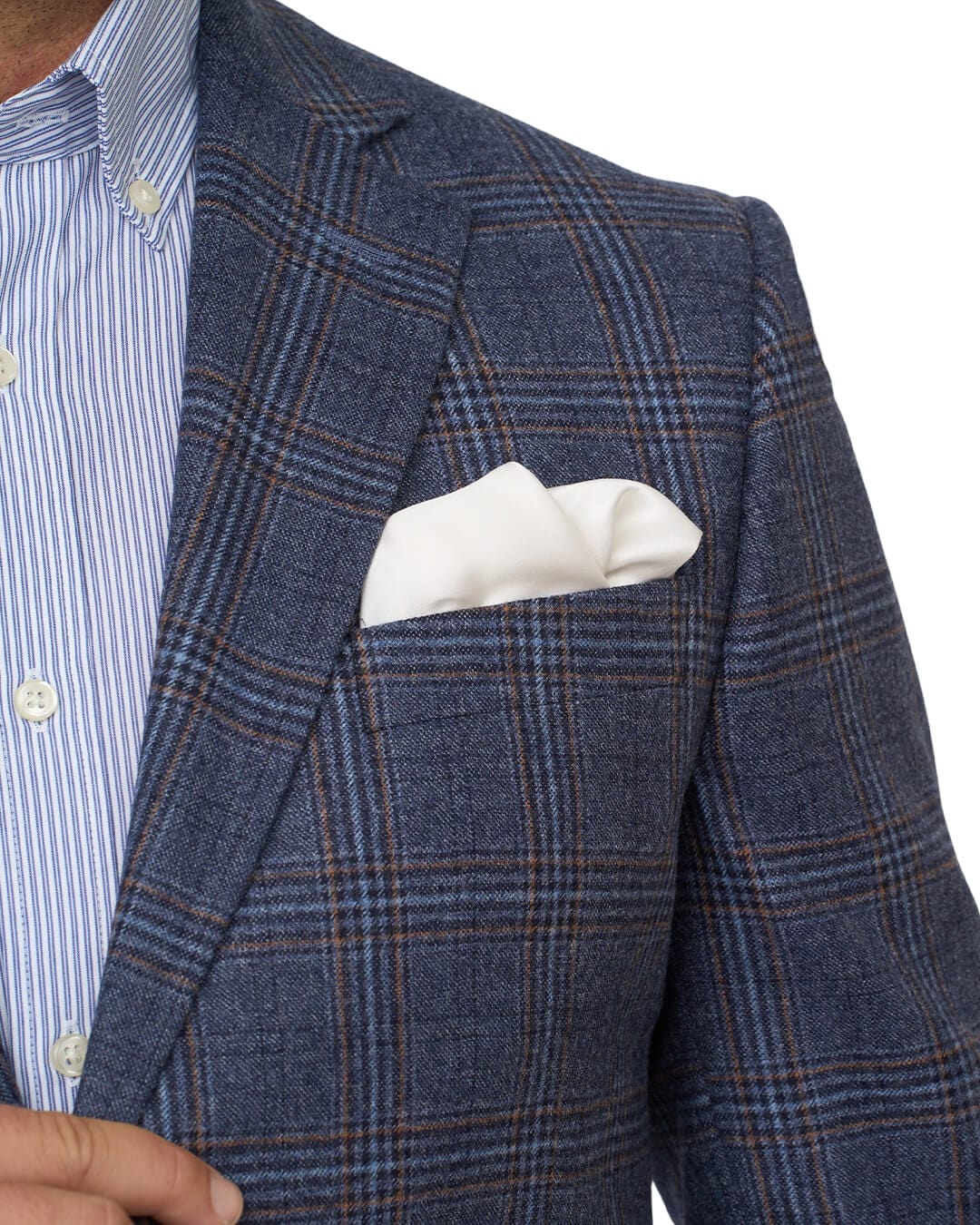 Gagliardi Jackets Gagliardi Denim Blue Check Sharkskin Reda Jacket