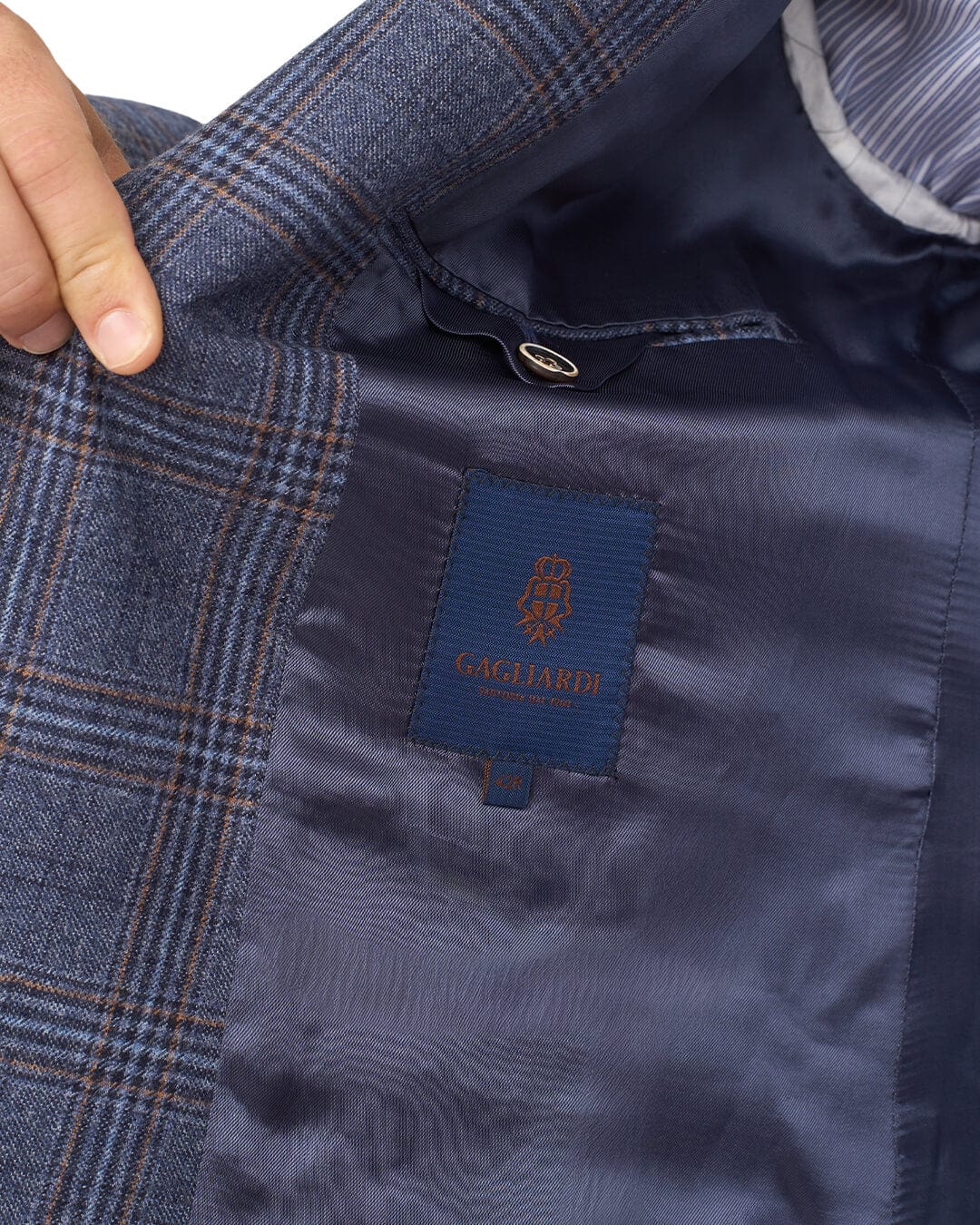 Gagliardi Jackets Gagliardi Denim Blue Check Sharkskin Reda Jacket