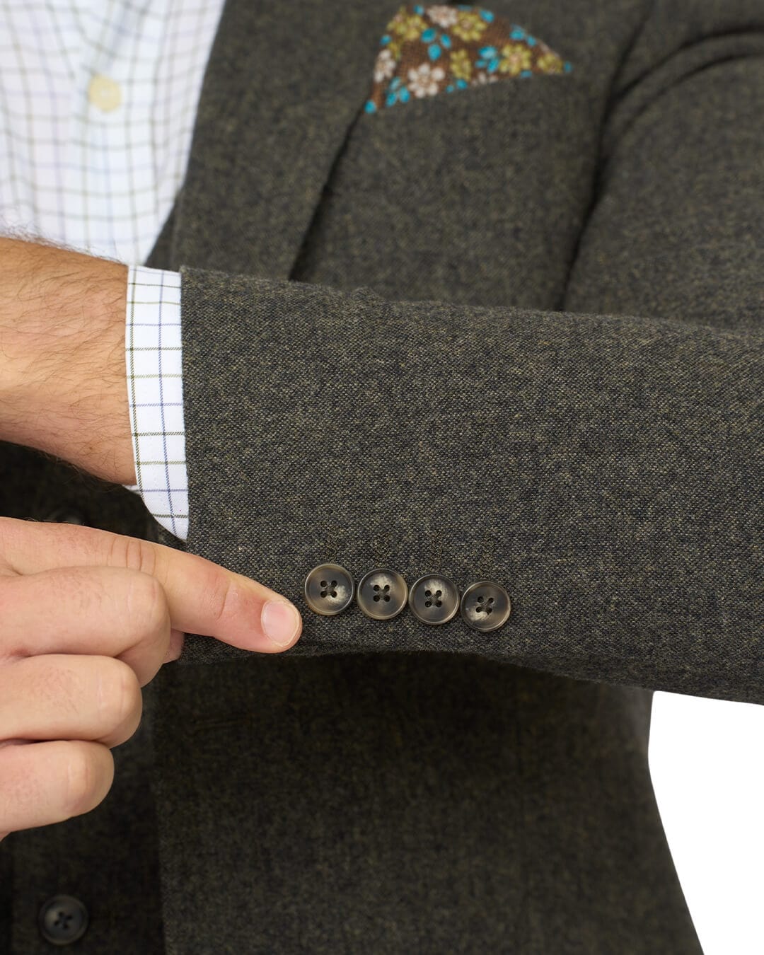 Gagliardi Jackets Gagliardi Green Donegal Wool Blend Jacket