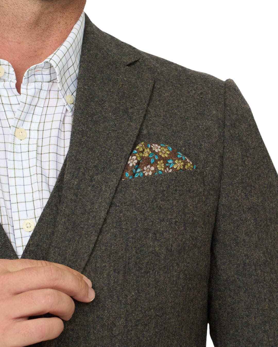 Gagliardi Jackets Gagliardi Green Donegal Wool Blend Jacket