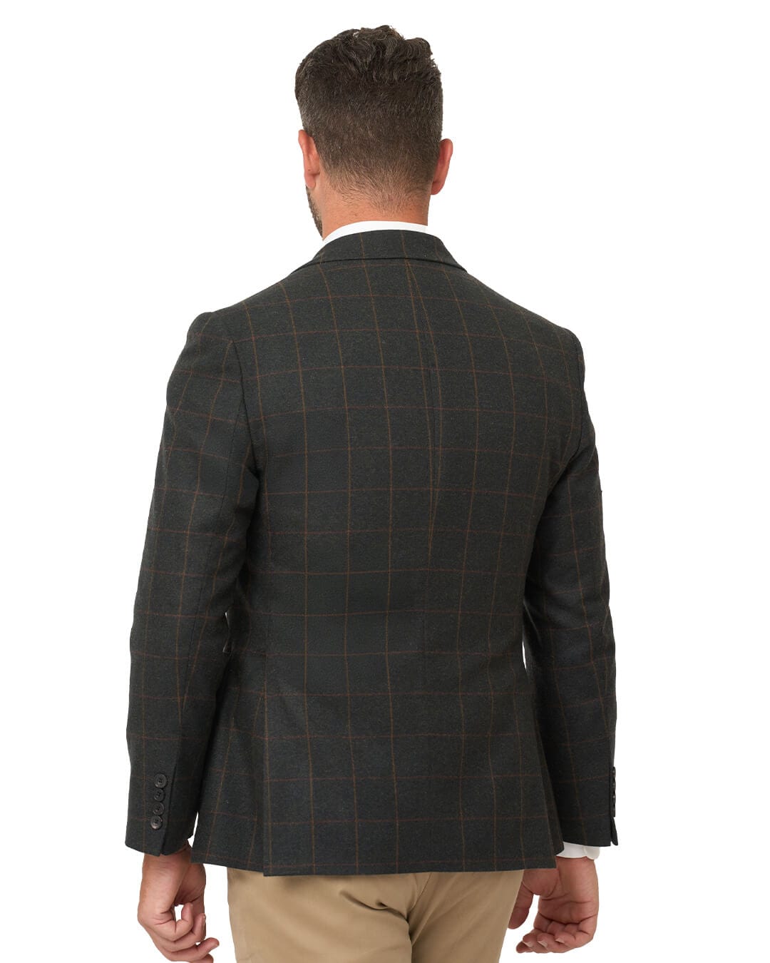 Gagliardi Jackets Gagliardi Green Windowpane Check Italian Flannel Jacket