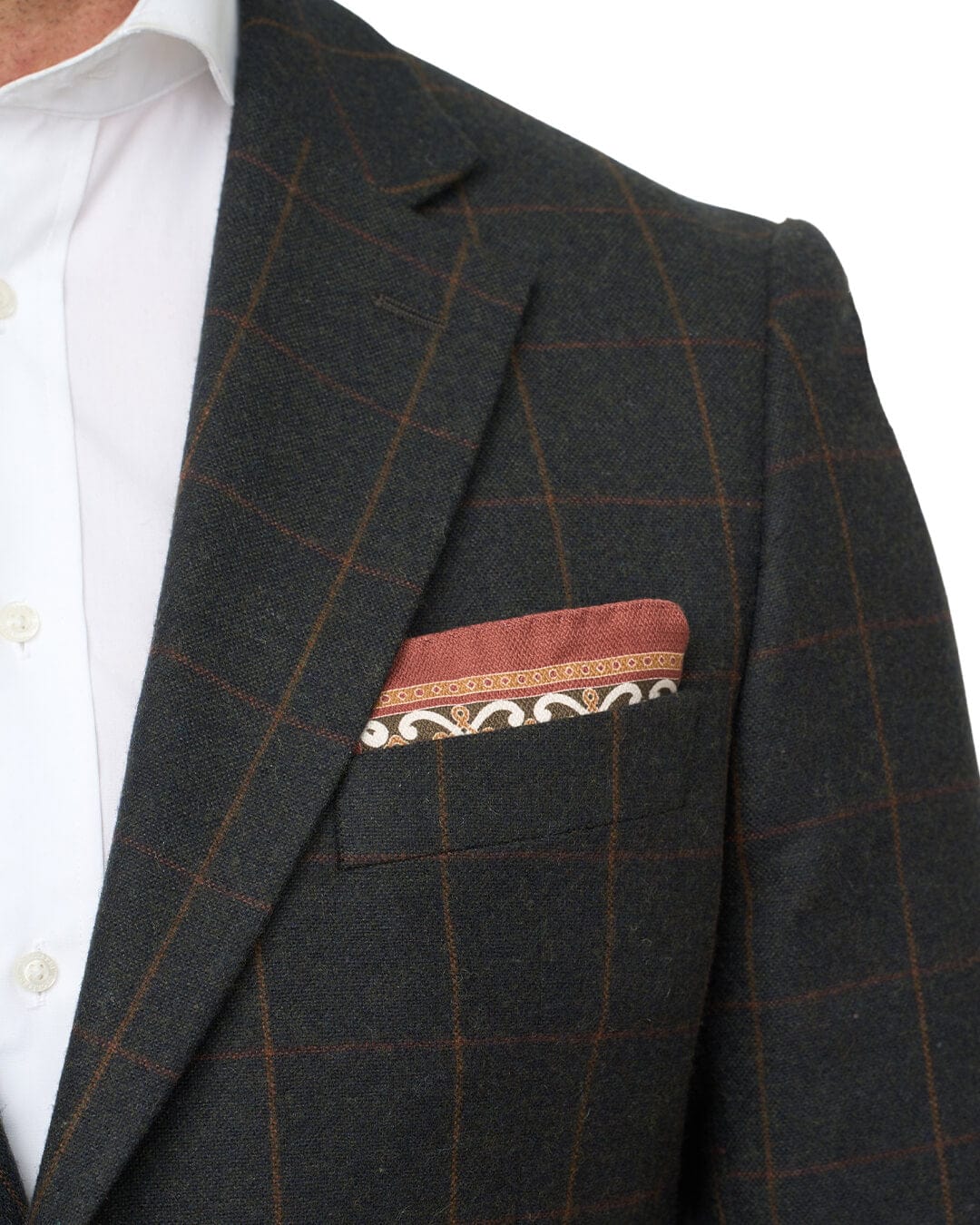 Gagliardi Jackets Gagliardi Green Windowpane Check Italian Flannel Jacket