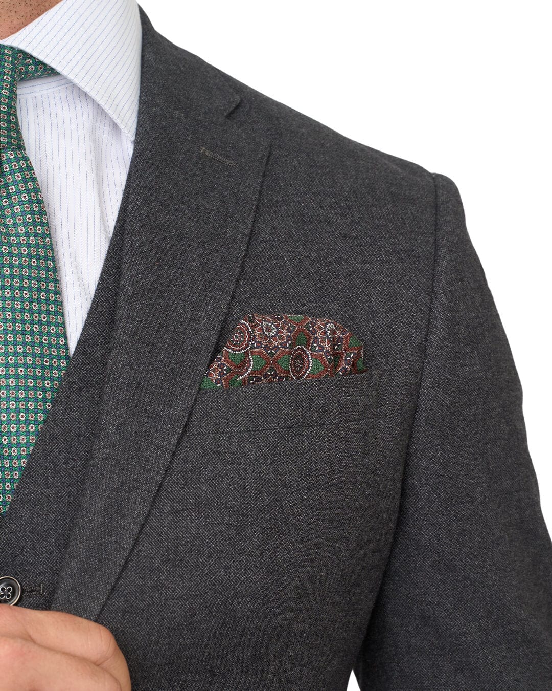 Gagliardi Jackets Gagliardi Grey Barleycorn Weave Stretch Cotton Jacket