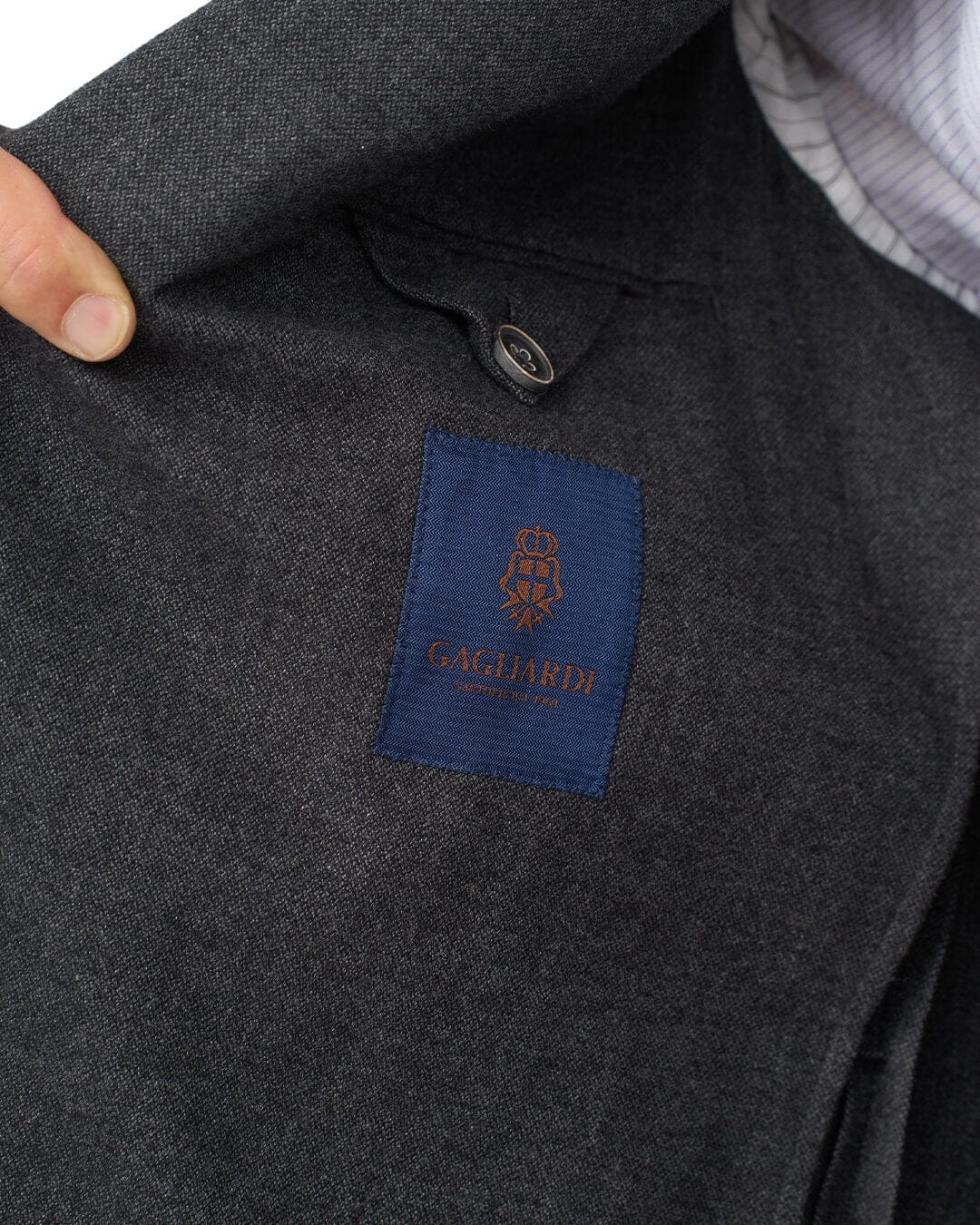 Gagliardi Jackets Gagliardi Grey Barleycorn Weave Stretch Cotton Jacket