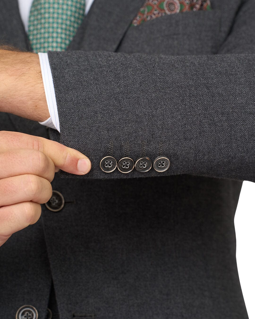 Gagliardi Jackets Gagliardi Grey Barleycorn Weave Stretch Cotton Jacket