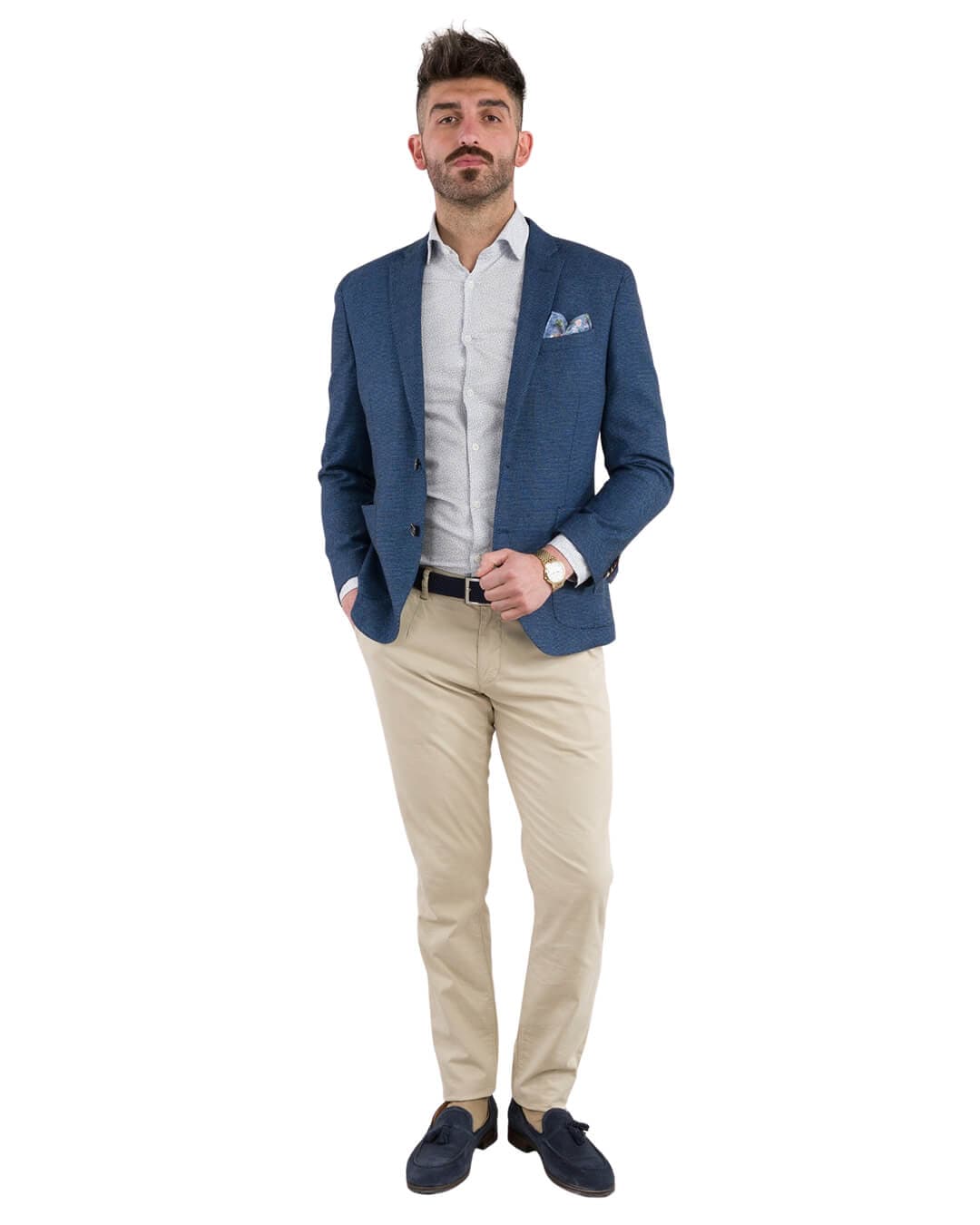 Gagliardi Jackets Gagliardi Mid-navy Birdseye Jacket