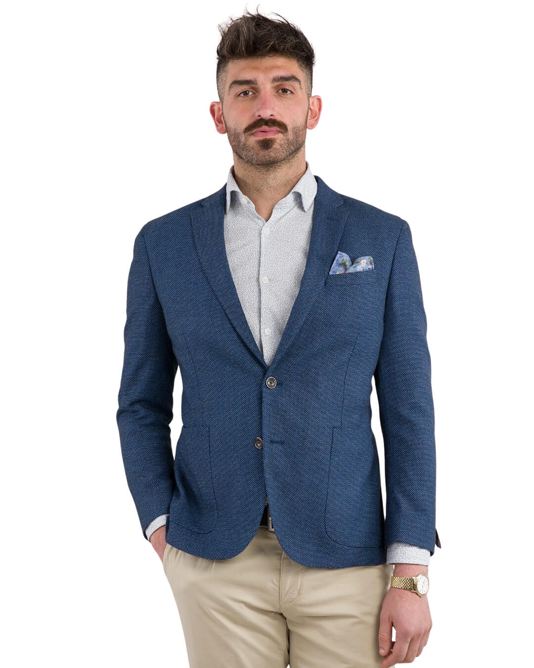 Gagliardi Jackets Gagliardi Mid-navy Birdseye Jacket