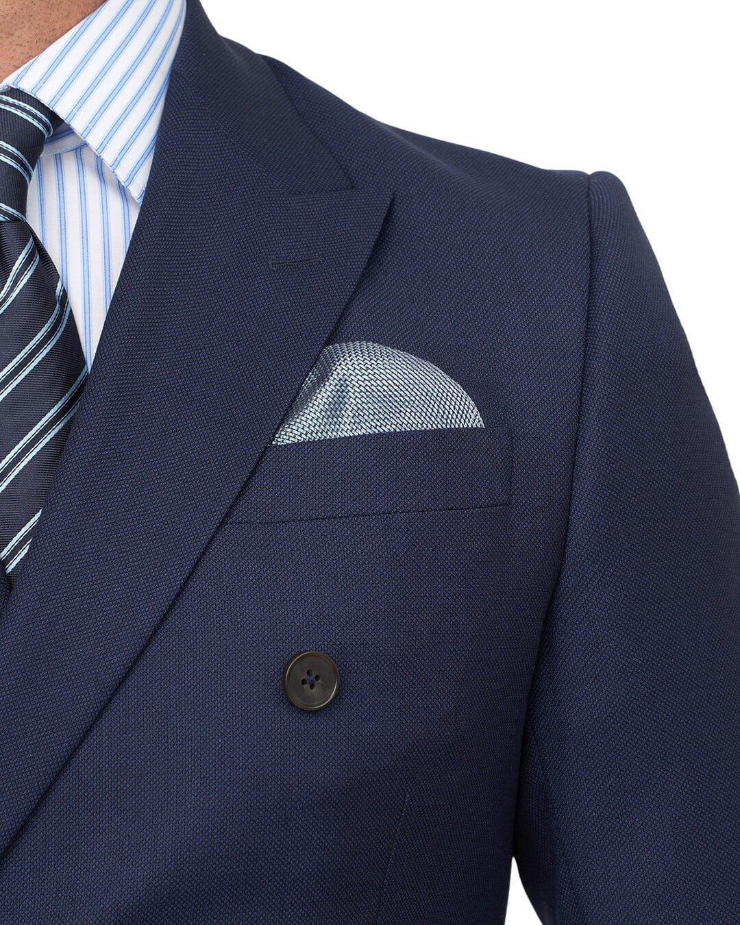 Gagliardi Jackets Gagliardi Navy Double Breasted Birdseye Super 100s Suit Jacket