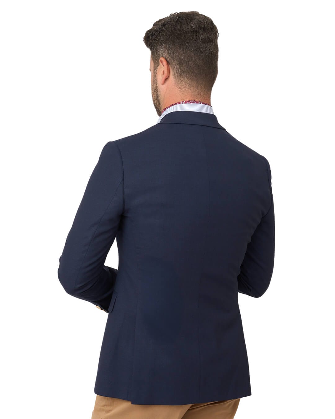 Gagliardi Jackets Gagliardi Navy Double Breasted Natural Stretch Super 110s Blazer