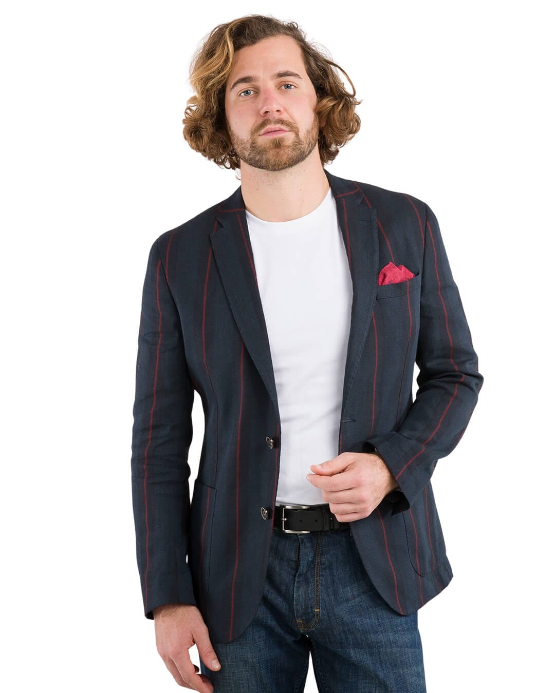 Gagliardi Jackets Gagliardi Navy Wide Striped Jacket