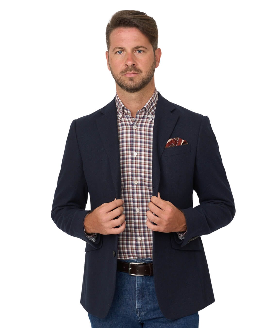 Gagliardi Jackets Gagliardi Navy Wool Cotton Jacket With Detachable Zip Front Liner