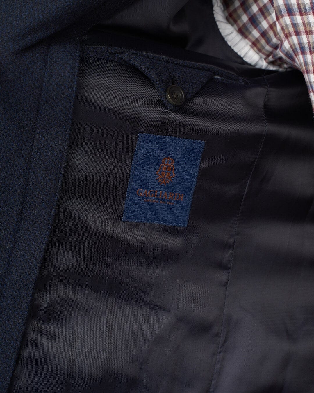 Gagliardi Jackets Gagliardi Navy Wool Cotton Jacket With Detachable Zip Front Liner