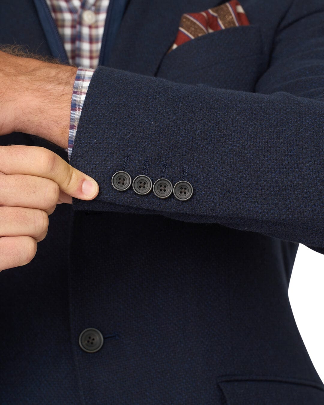 Gagliardi Jackets Gagliardi Navy Wool Cotton Jacket With Detachable Zip Front Liner