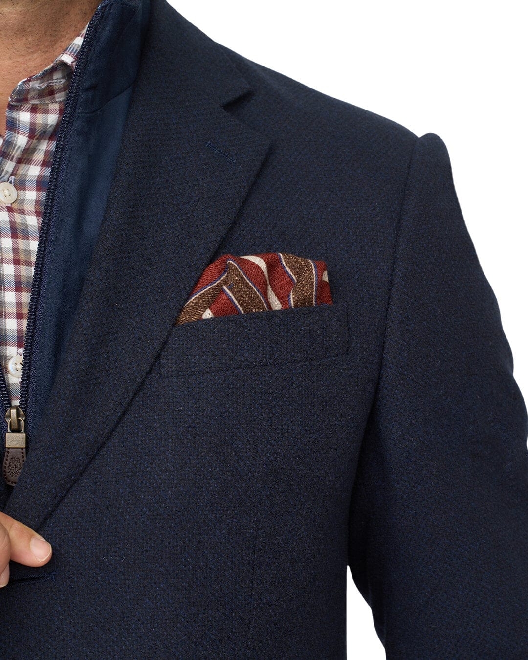 Gagliardi Jackets Gagliardi Navy Wool Cotton Jacket With Detachable Zip Front Liner