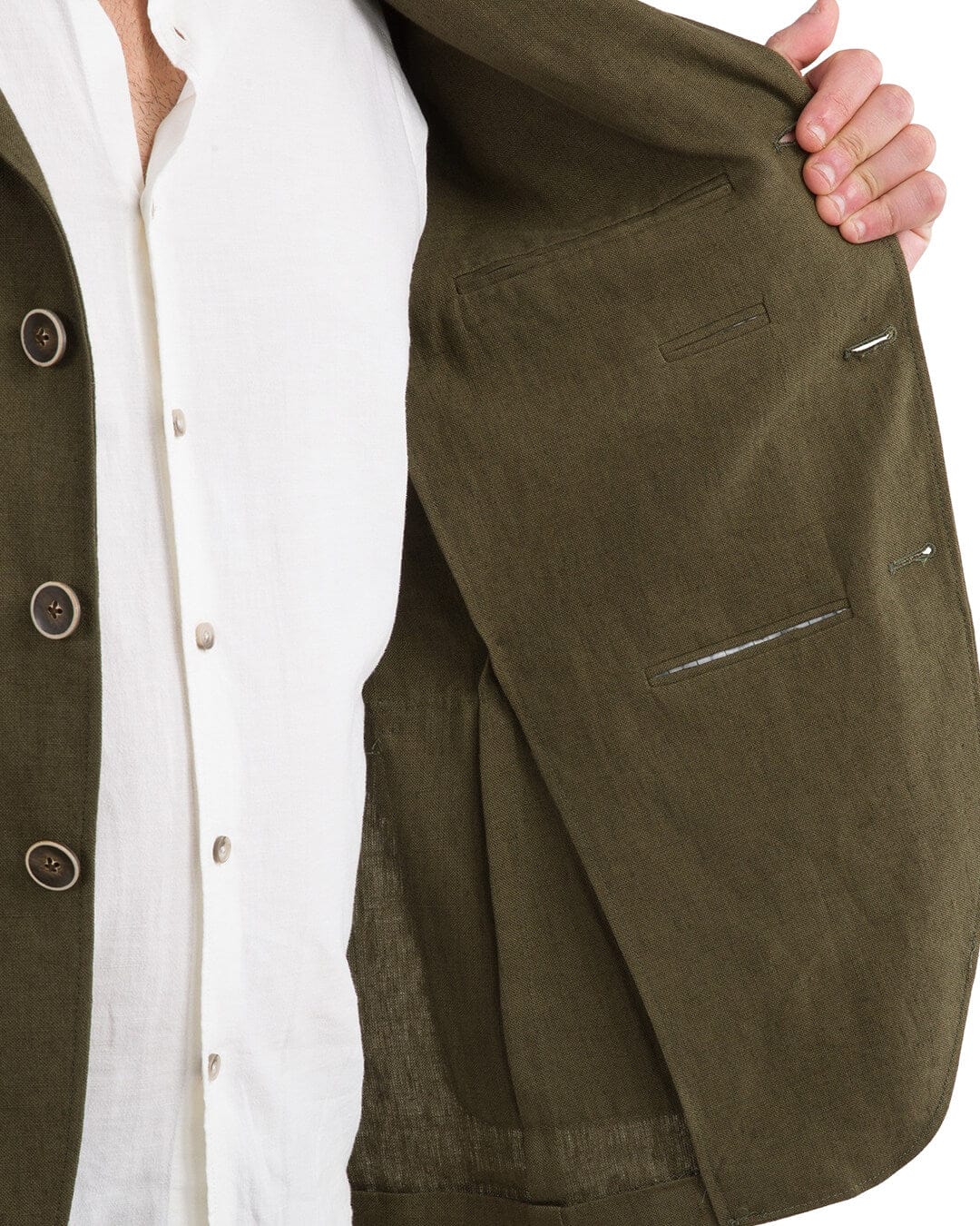 Gagliardi Jackets Gagliardi Olive Linen Safari Jacket