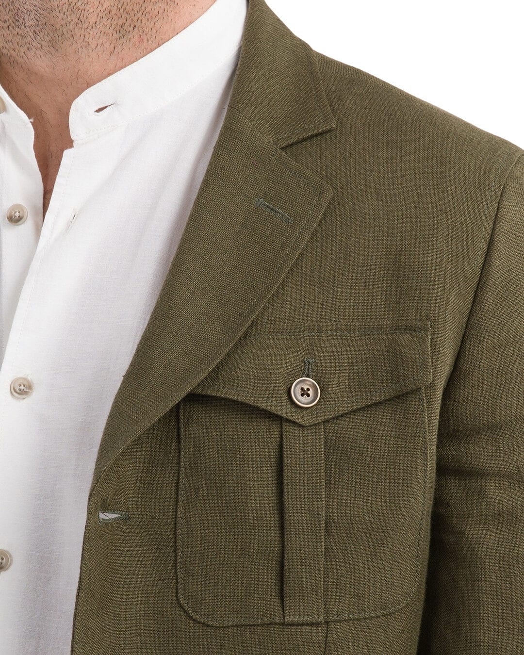 Gagliardi Jackets Gagliardi Olive Linen Safari Jacket