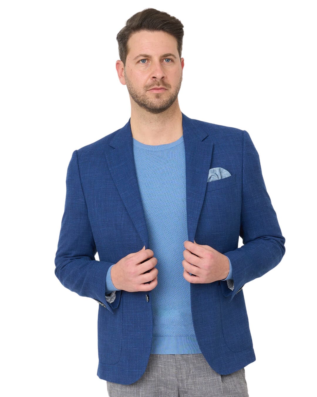 Gagliardi Jackets Gagliardi Royal Hopsack Wool Linen Blend Jacket