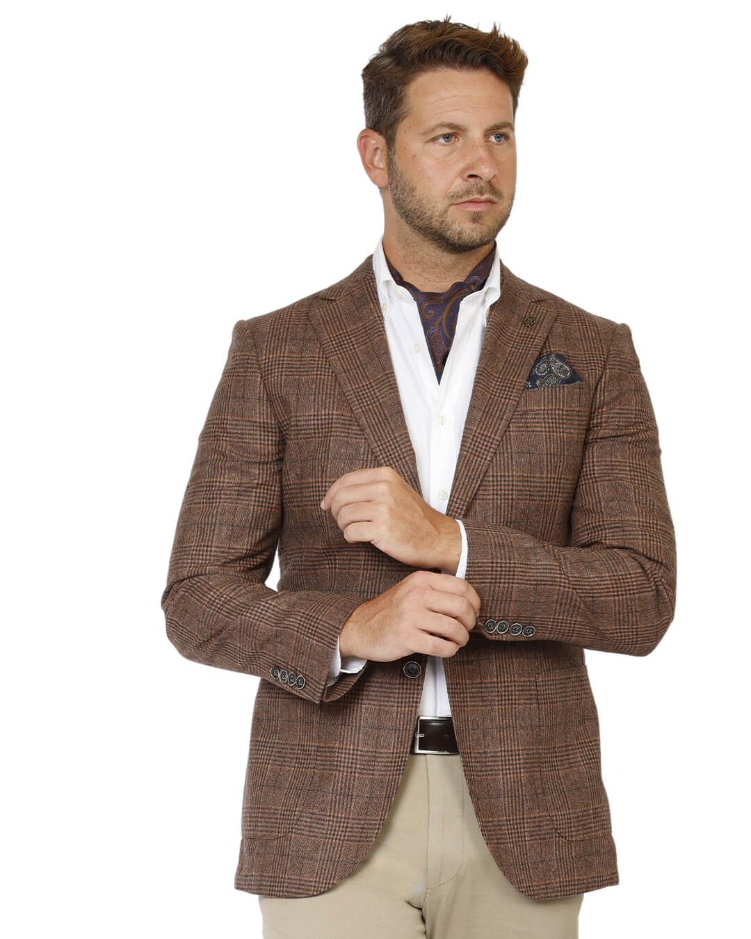 Gagliardi Jackets Gagliardi Rust Italian Flannel Glen Check Jacket