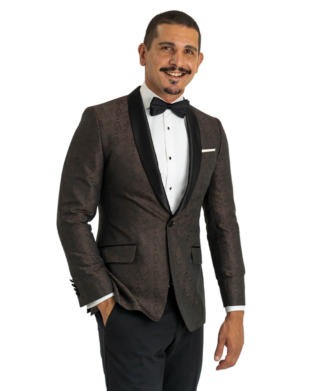 Gagliardi Jackets Gagliardi Rust Paisley Jacquard Evening Jacket