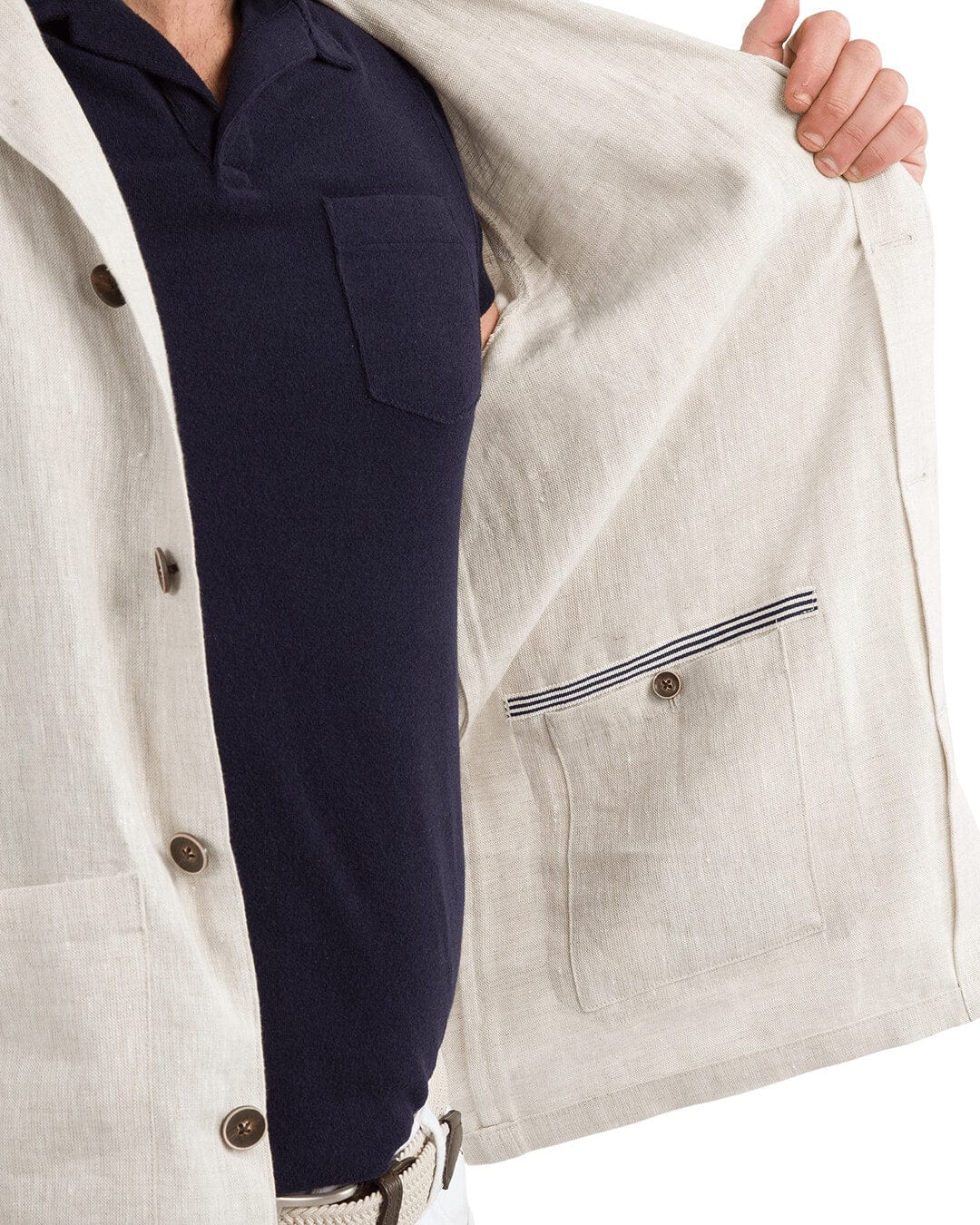 Gagliardi Jackets Gagliardi Stone Linen Shirt Jacket