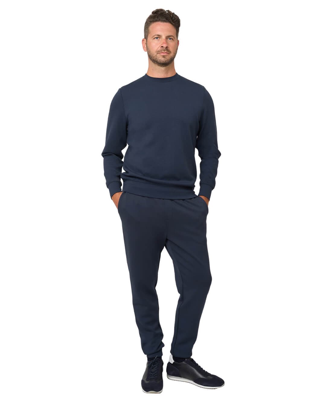 Gagliardi Jumpers Gagliardi Navy Interlock Crew Neck Sweatshirt