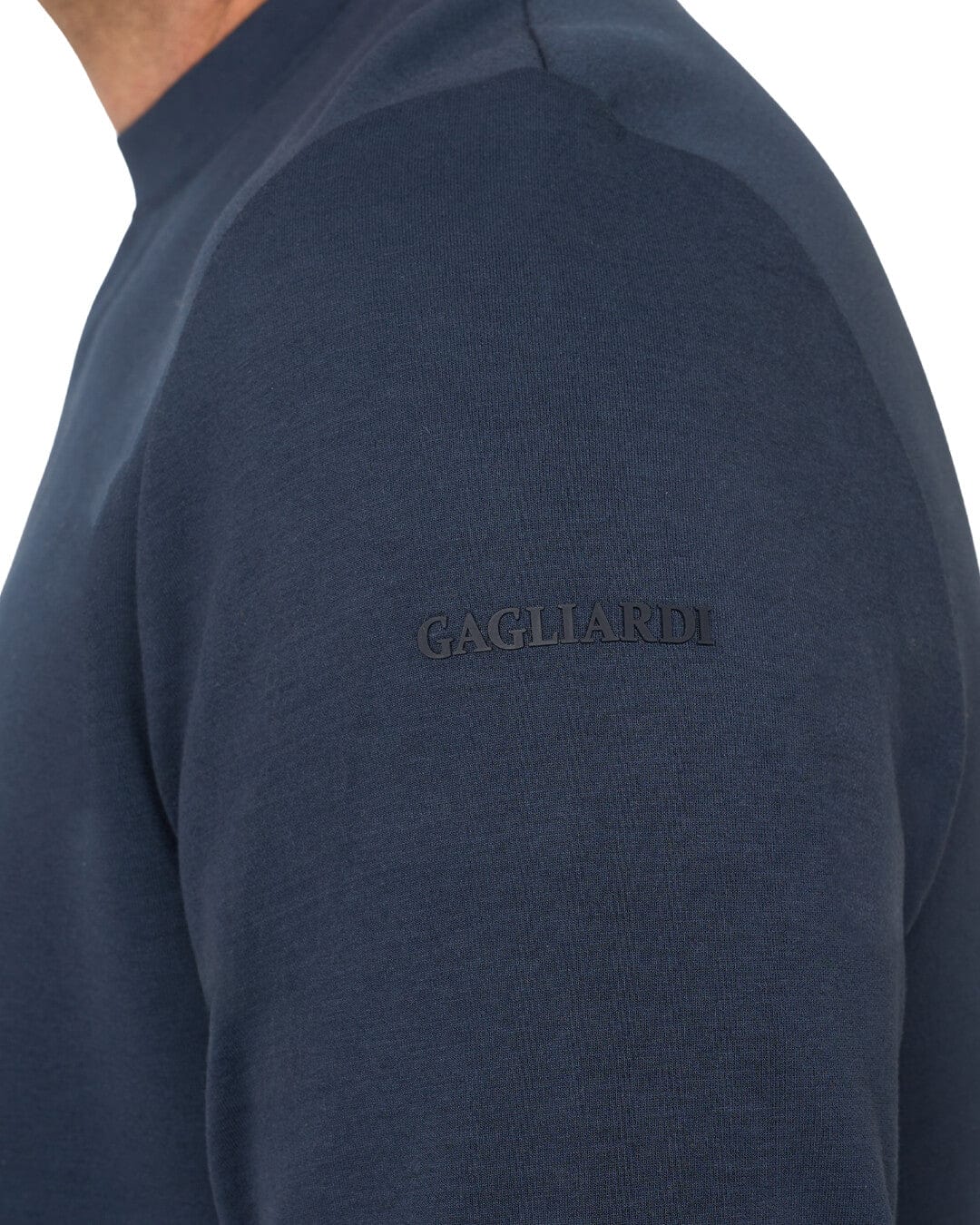 Gagliardi Jumpers Gagliardi Navy Interlock Crew Neck Sweatshirt