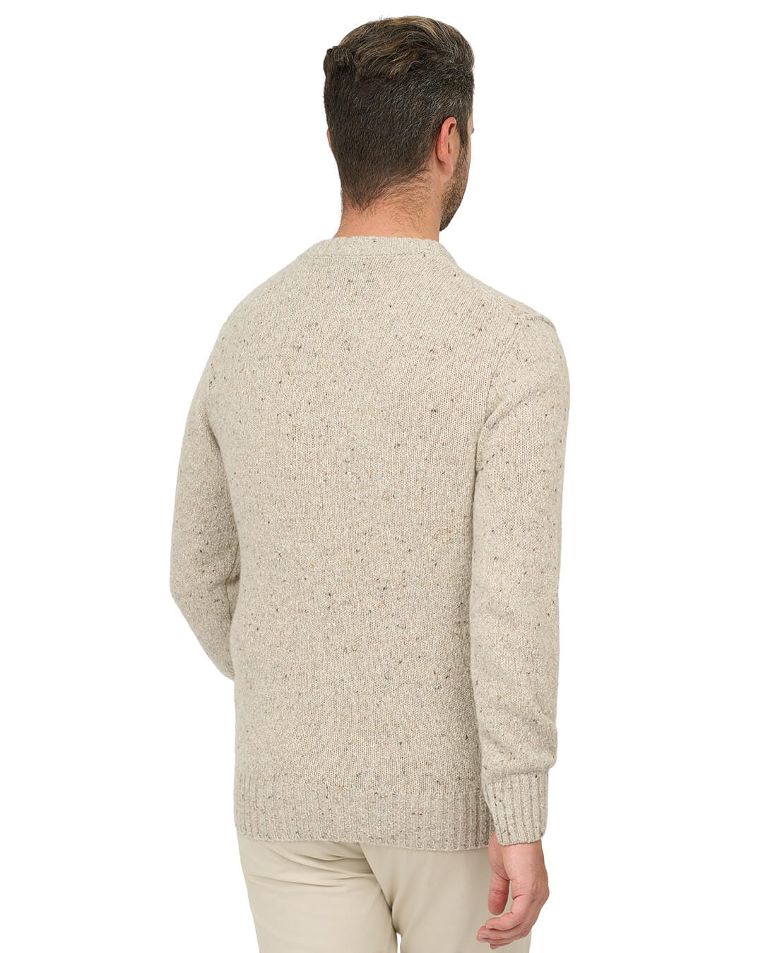 Gagliardi Jumpers Gagliardi Stone Jumper Crew Neck Wool Blend Donegal