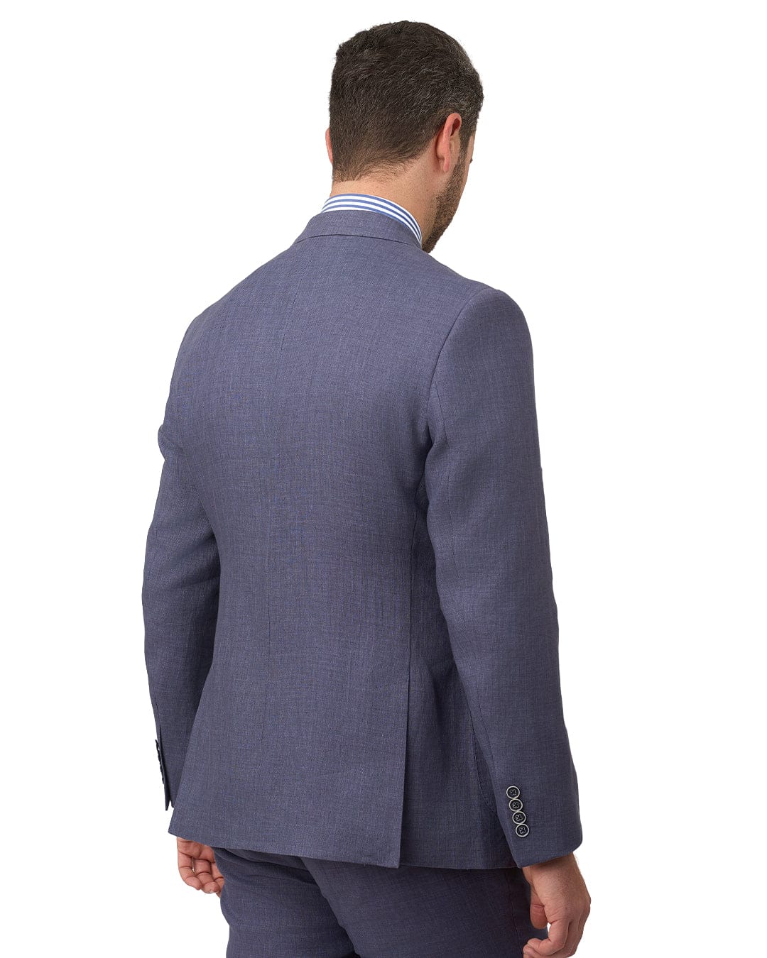 Gagliardi M&M Jackets Gagliardi Blue Jacket Mixer Double Breasted Melange Linen