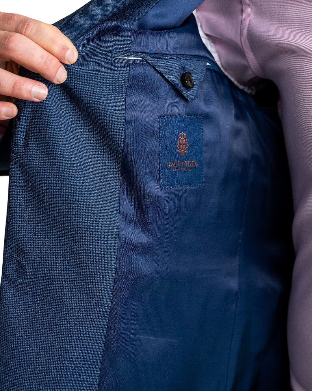Gagliardi M&M Jackets Gagliardi Blue Super 100s Sharkskin Suit Jacket