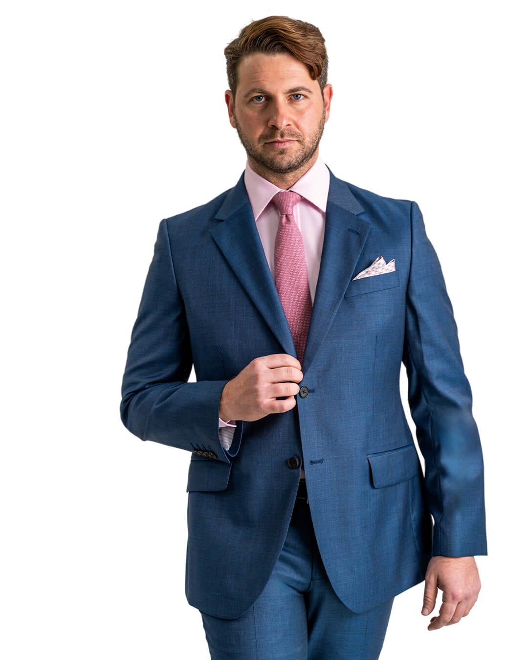 Gagliardi M&M Jackets Gagliardi Blue Super 100s Sharkskin Suit Jacket