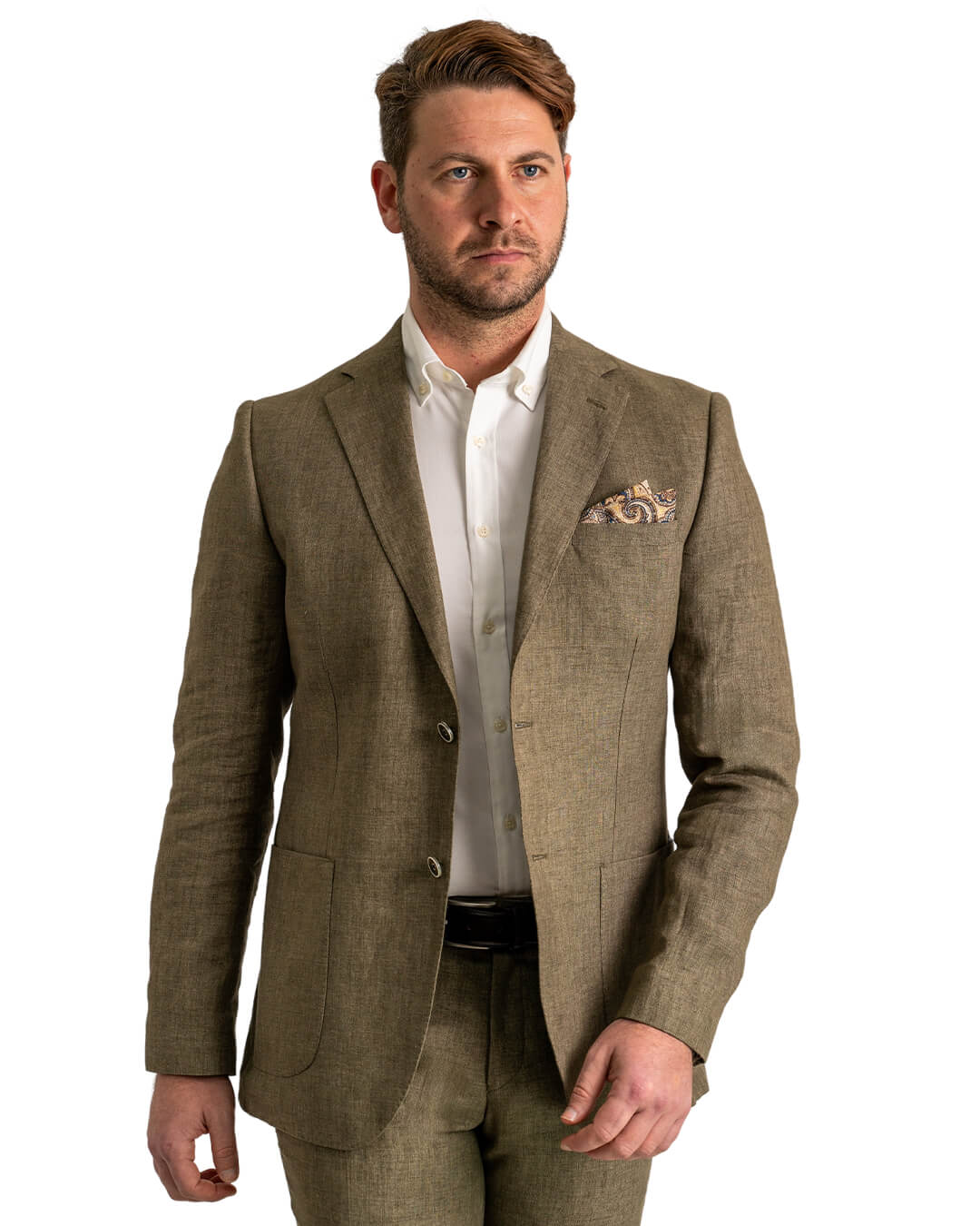 Gagliardi M&amp;M Jackets Gagliardi Green Italian Delavé Linen Jacket