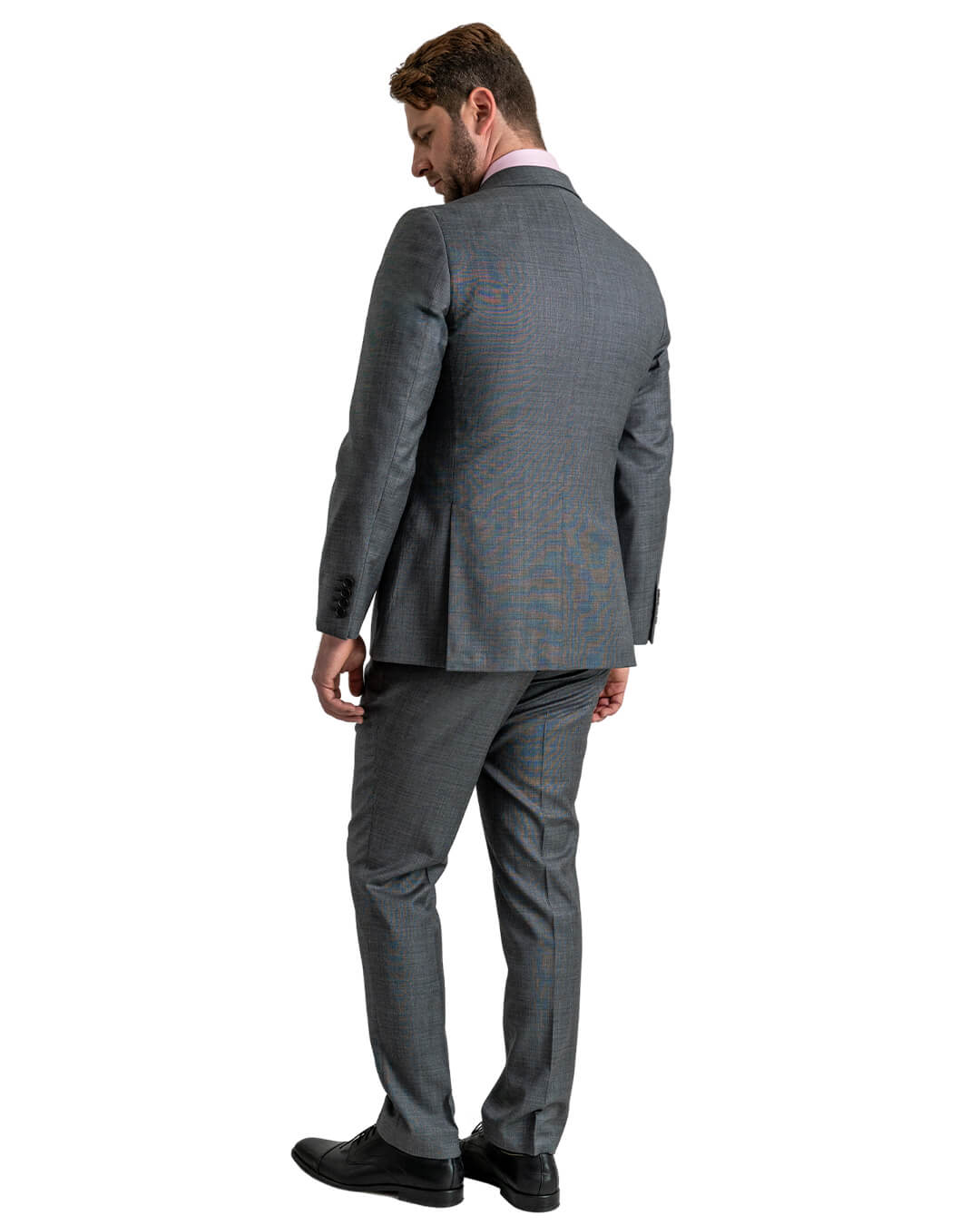Gagliardi M&M Jackets Gagliardi Grey Super 100s Sharkskin Peak Lapel Suit Jacket