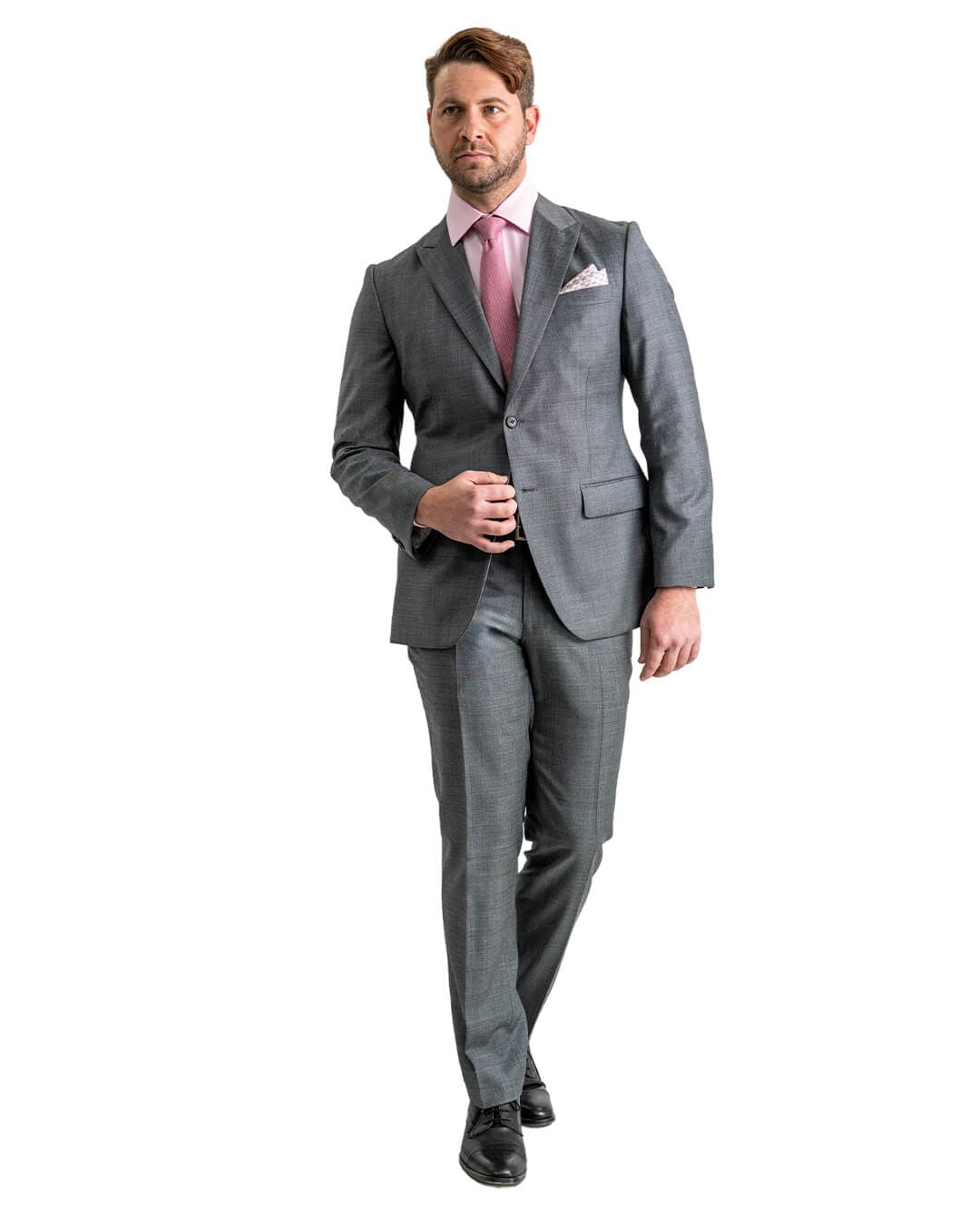 Gagliardi M&M Jackets Gagliardi Grey Super 100s Sharkskin Peak Lapel Suit Jacket