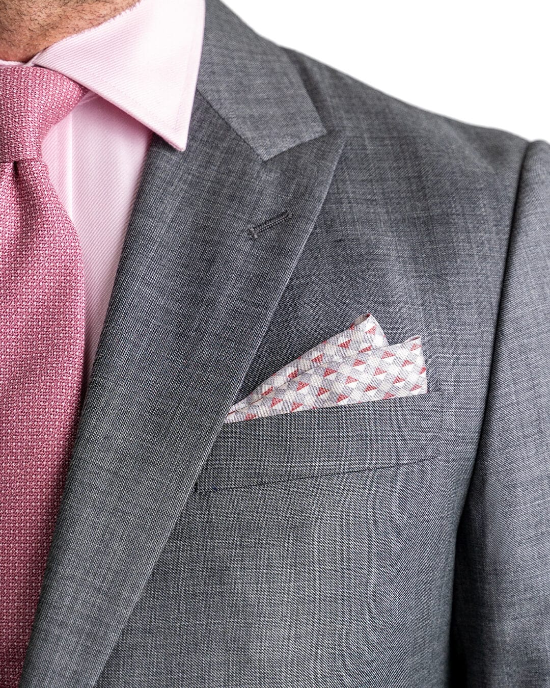 Gagliardi M&M Jackets Gagliardi Grey Super 100s Sharkskin Peak Lapel Suit Jacket