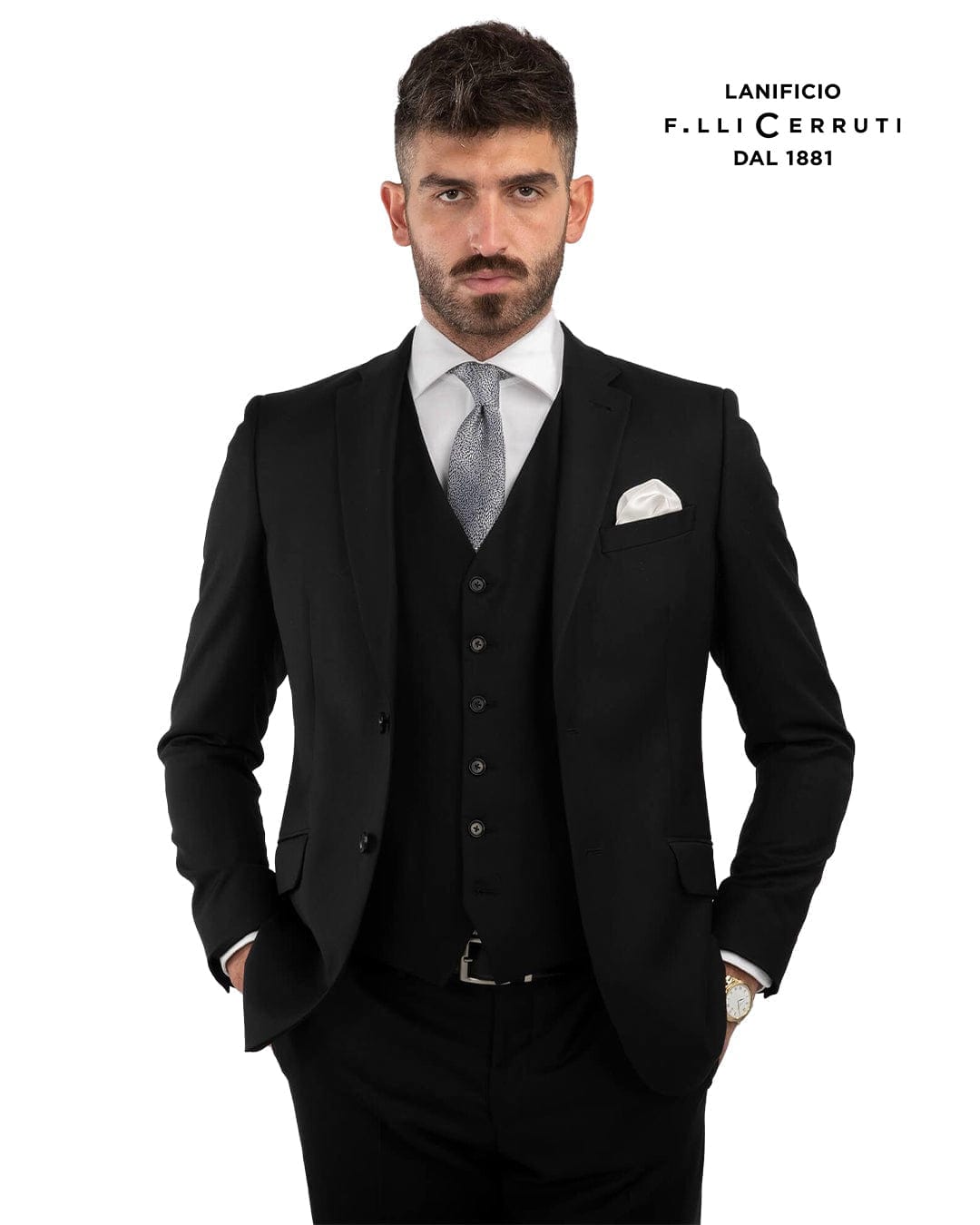 Gagliardi M&amp;M Jackets Gagliardi Lanificio F.lli Cerruti Black Suit Jacket